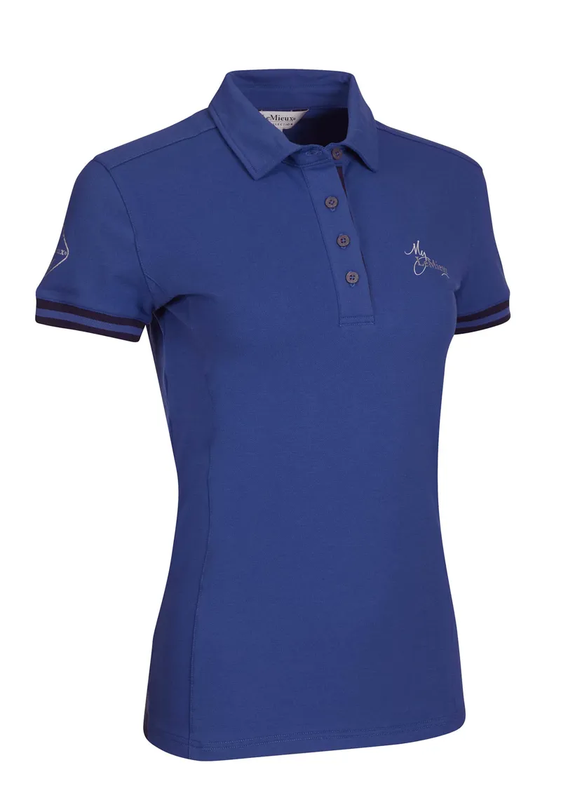 LeMieux Polo Shirt Ladies in Benetton Blue-3